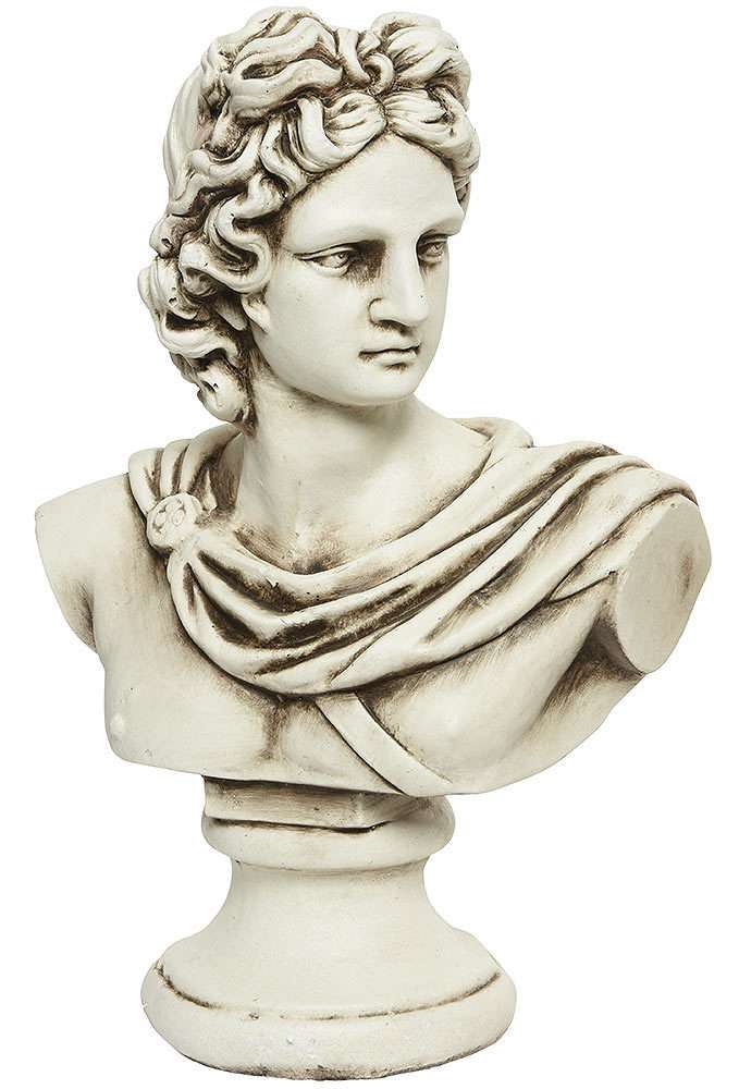 Griechische Statue Gott Apollo Büste Antike Skulptur Kopf Römische Figur Weiß kaufen