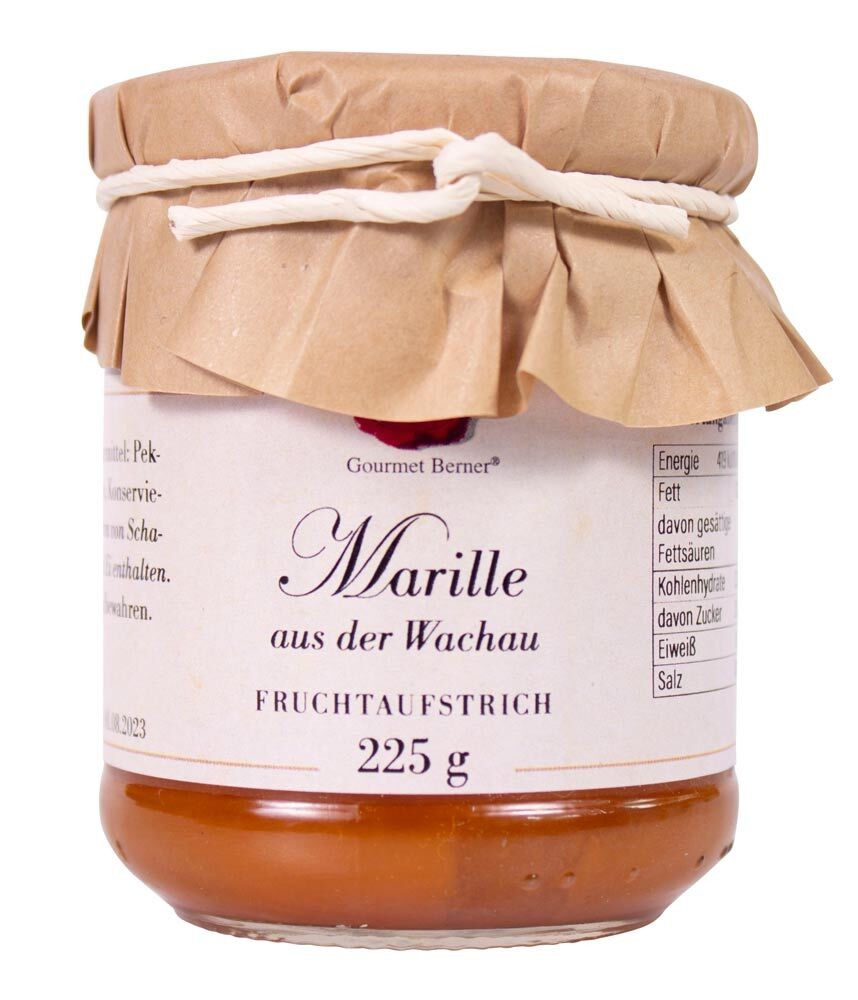 Gourmet Berner Fruchtaufstrich Marille aus der Wachau Brotaufstrich im Glas 225g