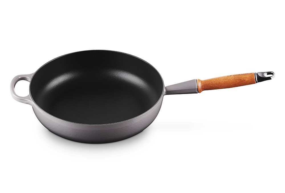 Le Creuset Sautepfanne Signature Gusseisen Holzgriff Flint Grau 28cm