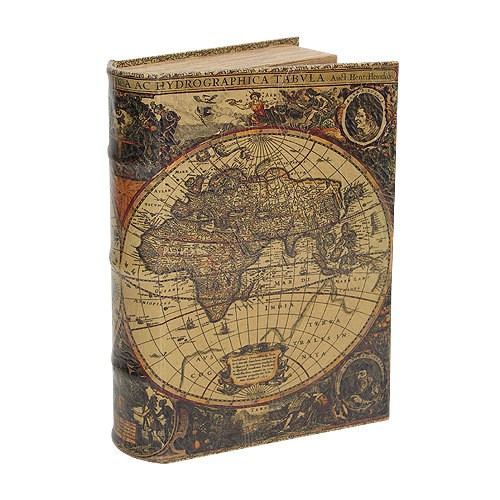 Hohles Buch mit Geheimfach Buchversteck Atlas Antik-Stil 21cm