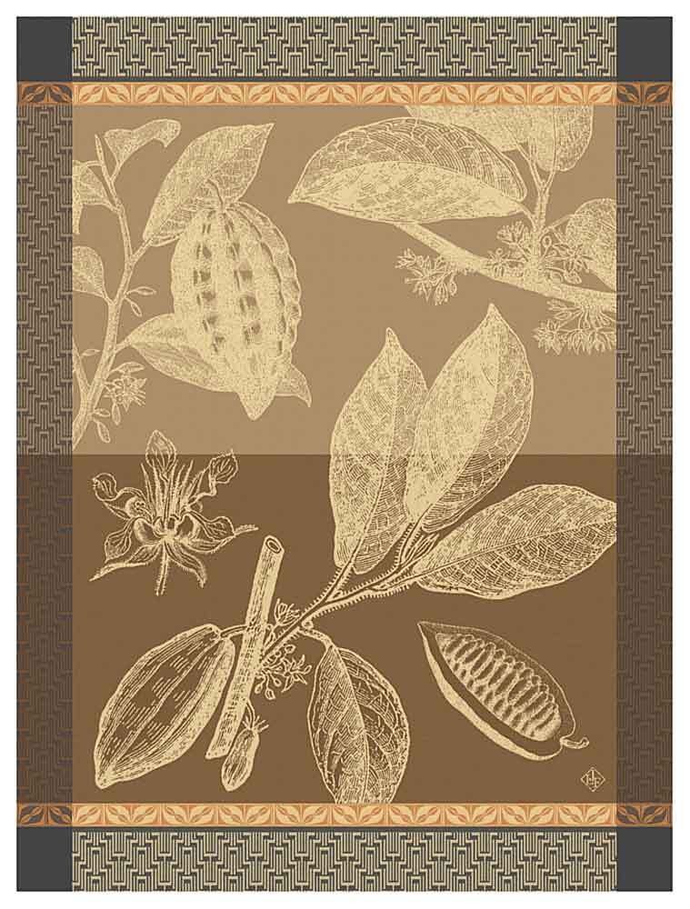 Le Jacquard Français Geschirrtuch Chocolat Feve Cacao Braun 60x80 Baumwolle günstig online kaufen