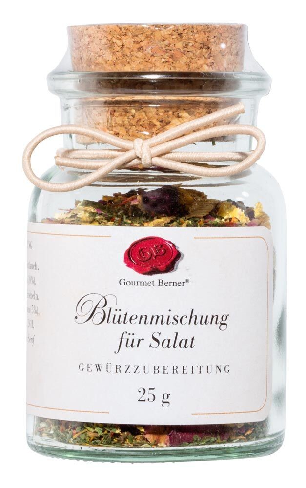 Gourmet Berner Blütenmischung für Salat Gewürzmischung im Korkenglas 25g