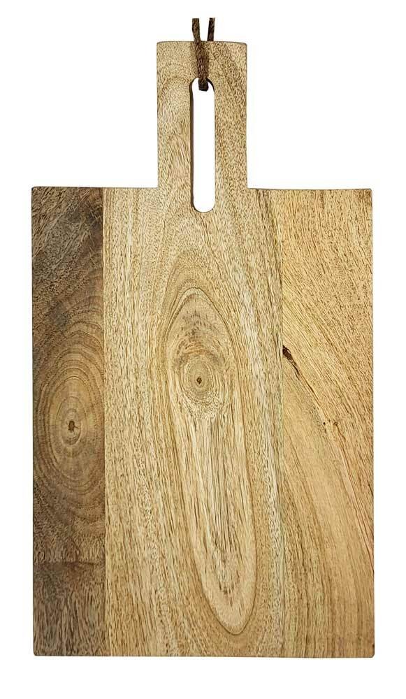 Schneidebrett Holz Servierbrett mit Griff Kordel Mangoholz 40x21cm günstig online kaufen