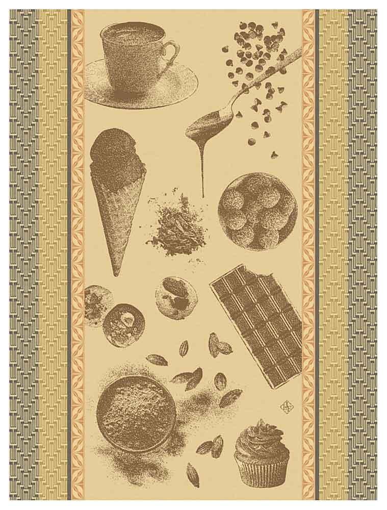 Le Jacquard Français Geschirrtuch Chocolat Recettes Cacao Braun 60x80 Baumw günstig online kaufen