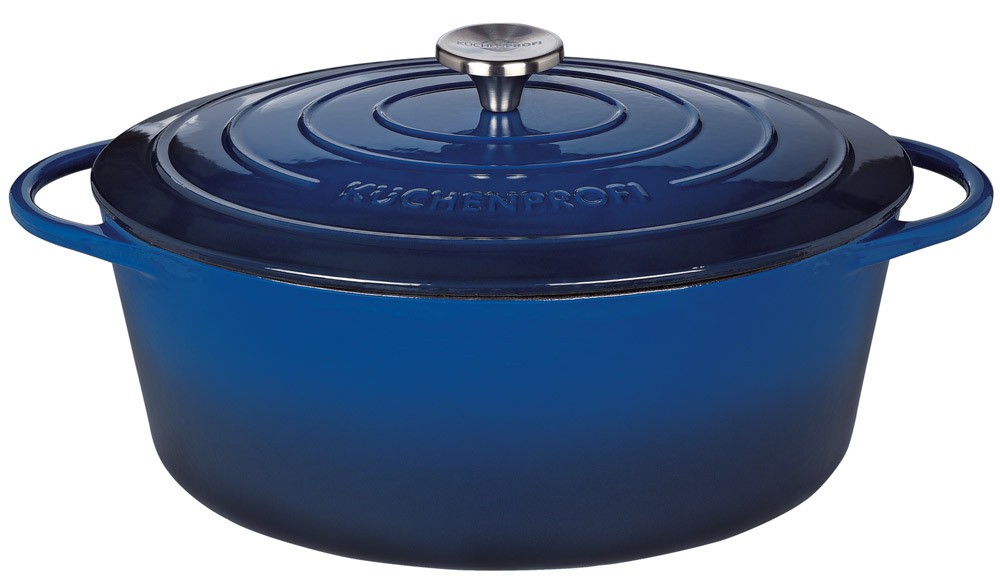 Küchenprofi Bratentopf Oval PROVENCE Blau Bräter Ocean Blue 33 cm günstig online kaufen