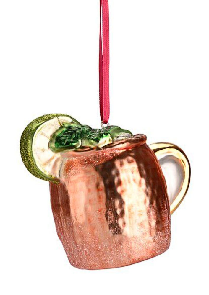 Giftcompany Christbaumschmuck Moscow Mule Becher Kupfer Hänger Glas 10cm