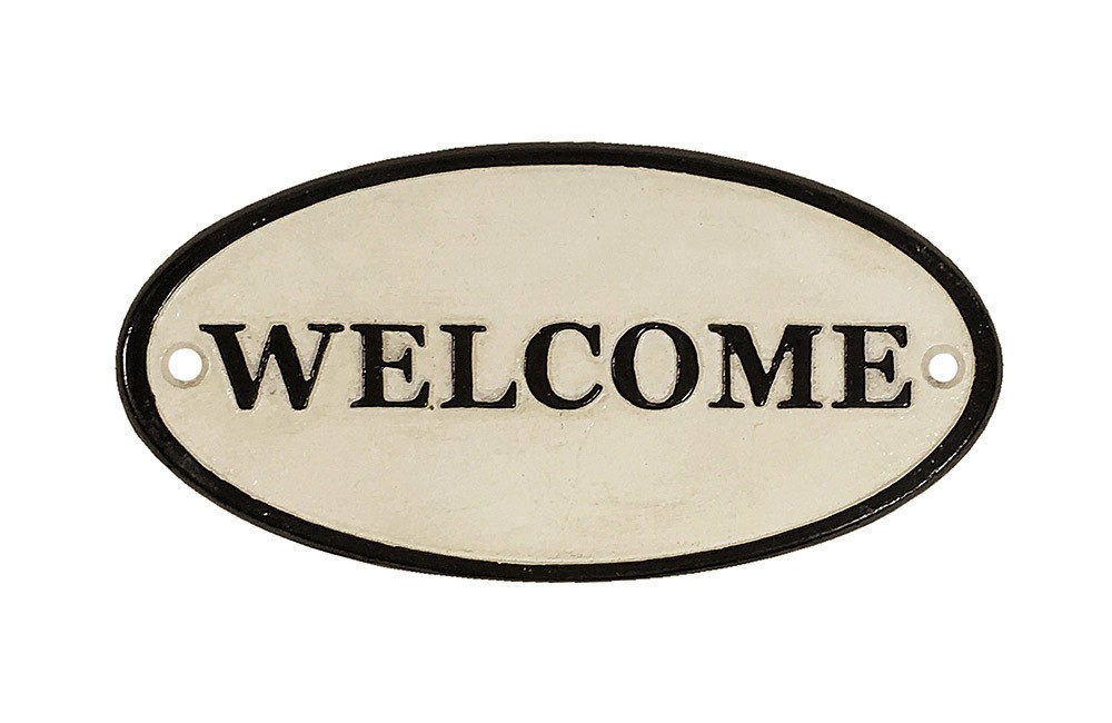 Türschild Welcome Nostalgie Schild Vintage Dekoschild Gusseisen Antik-Stil günstig online kaufen