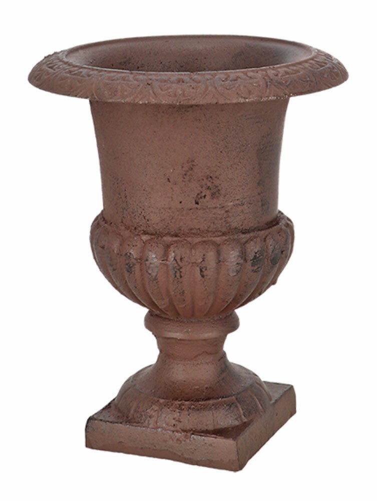 Französische Louvre Vase Amphore Gusseisen Schwer Antik-Stil Braun 30cm günstig online kaufen