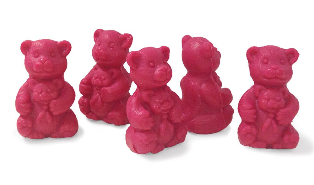 5 x Seife Bär Rot Himbeere (Bebe Ours Rouge Framboise) Kinderseife Tierseife Motivseife 5x30g