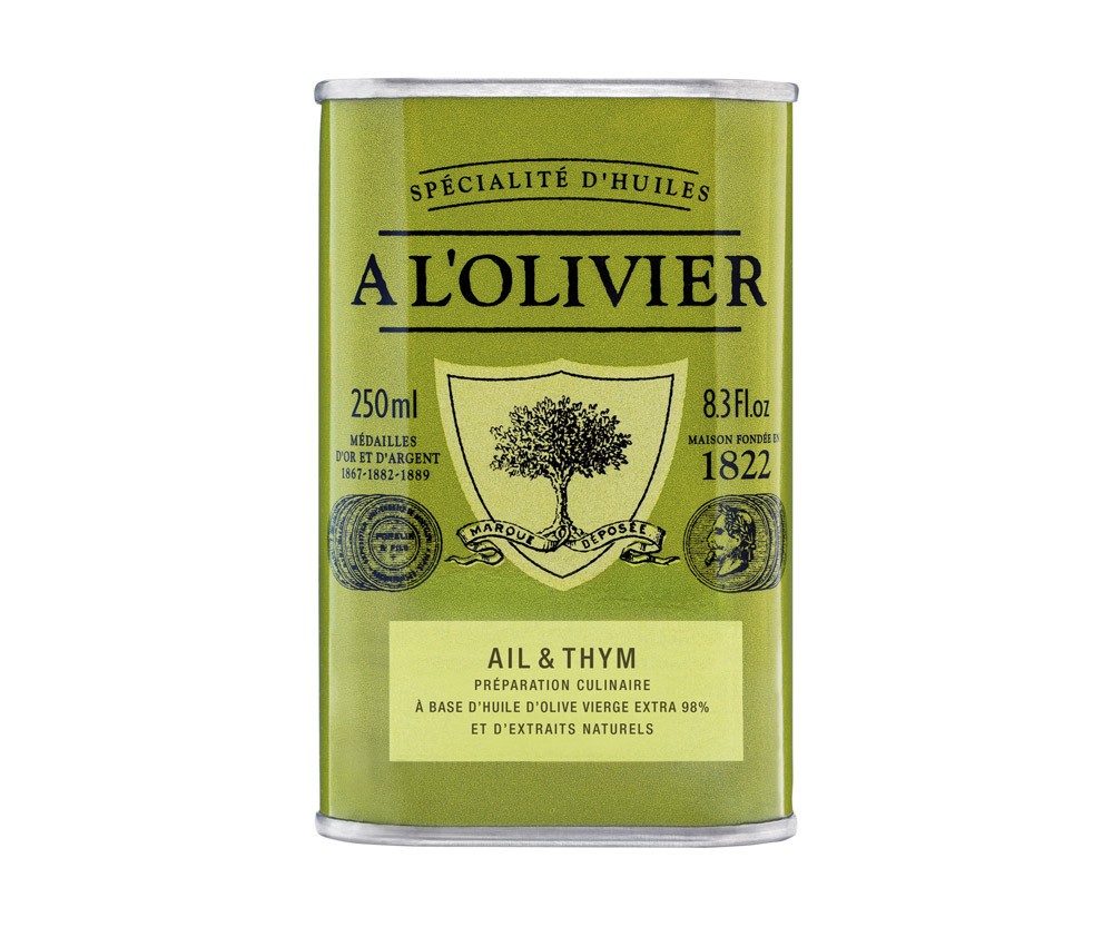 A L’Olivier Olivenöl mit frischem Knoblauch & Thymian 250ml