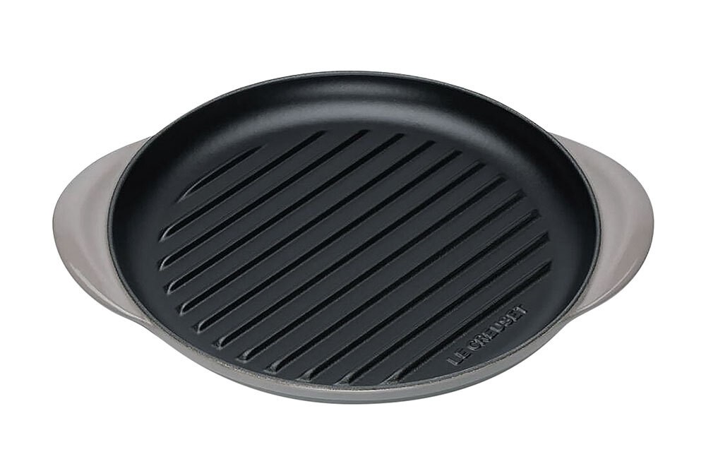 Le Creuset Grillplatte Rund Gusseisen Flint Grau 25cm günstig online kaufen