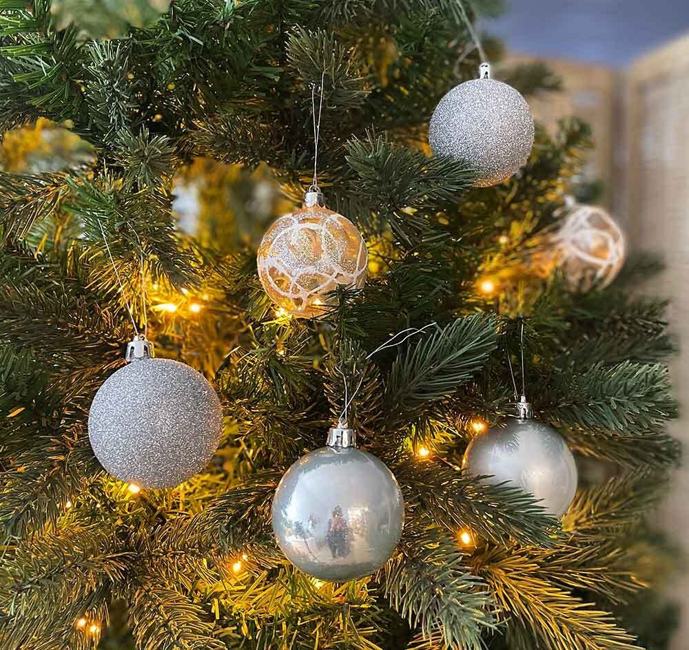 Christbaumkugeln Silber 9 Stück Weihnachtsbaumkugeln Christbaumschmuck