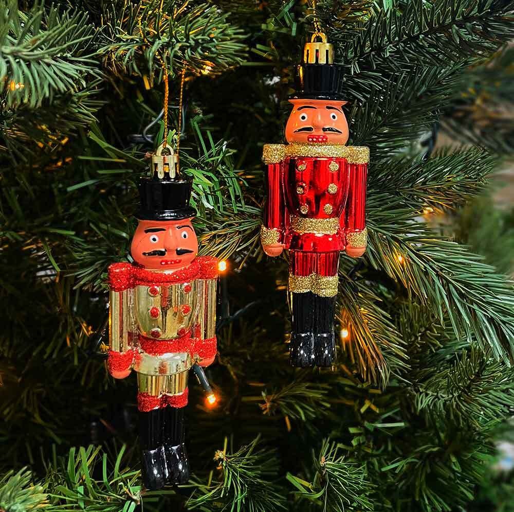 Christbaumschmuck Nußknacker 2 Stück Nussknacker Husar Rot Gold Weihnachten günstig online kaufen