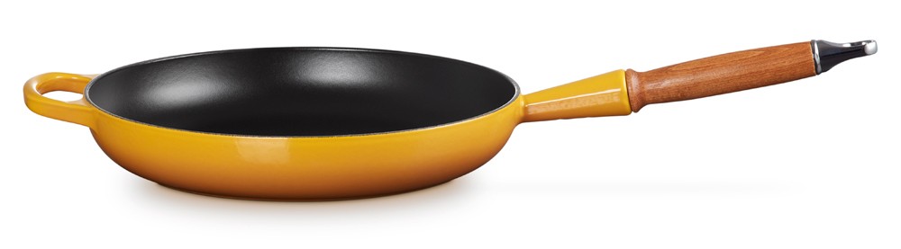 Le Creuset Bratpfanne mit Holzgriff Signature Gusseisen Nectar Gelb 28 cm günstig online kaufen