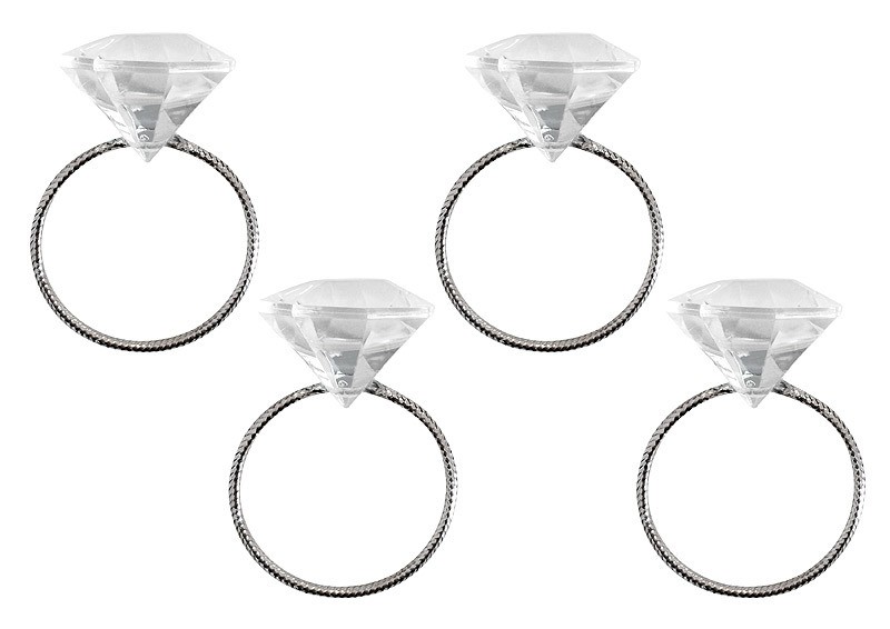 Edle Serviettenringe Diamant -Optik 4er-Set günstig online kaufen