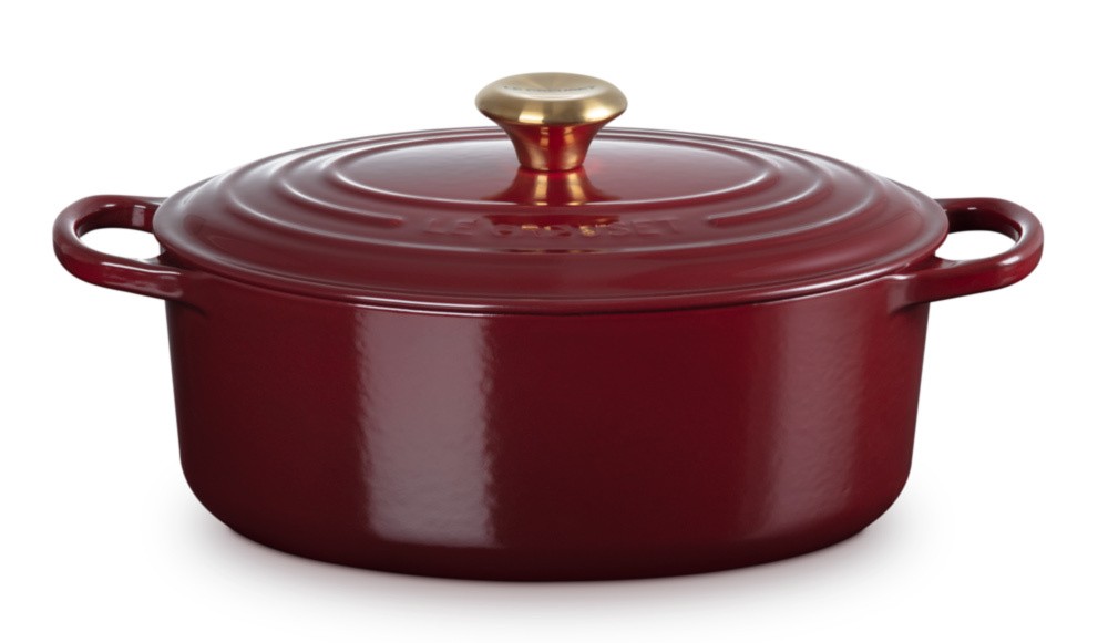 Le Creuset Bräter Signature Oval Gusseisen Rhône Bordeaux-Rot 29 cm günstig online kaufen