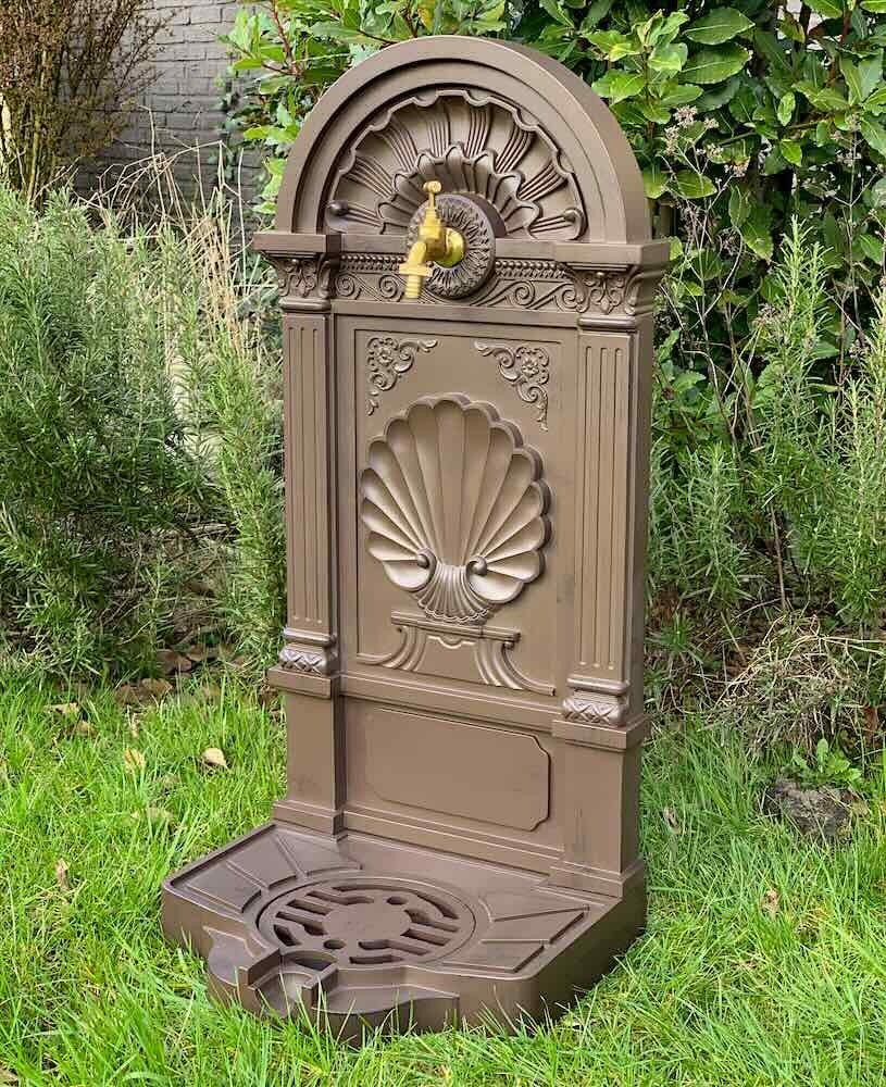 Standbrunnen mit Wasserhahn Wasserzapfsäule Garten Terrasse Antik-Stil 83cm günstig online kaufen