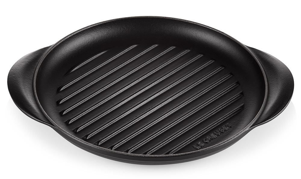 Le Creuset Grillplatte Rund Gusseisen Schwarz 25cm günstig online kaufen