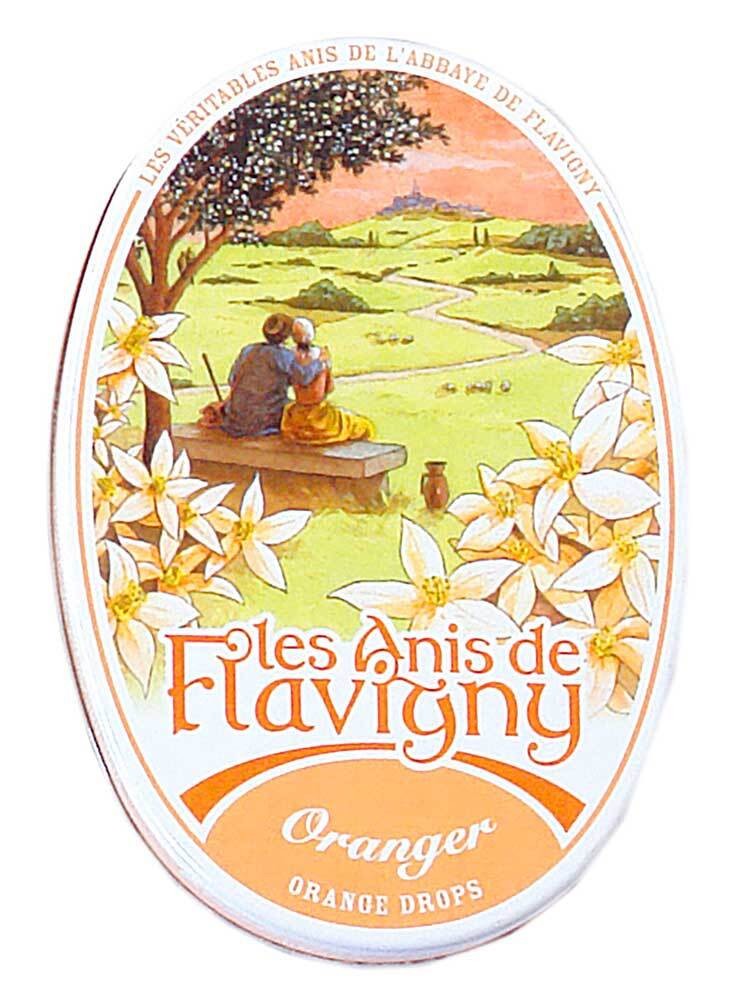 Les Anis de Flavigny Fleur d’Oranger Bonbons mit Orangengeschmack 50g Dose