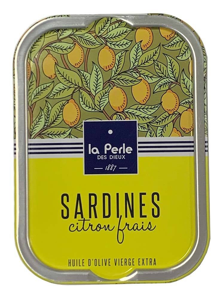 La Perle des Dieux Sardinen in Olivenöl Vierge Extra mit Zitrone – Dose 115 g