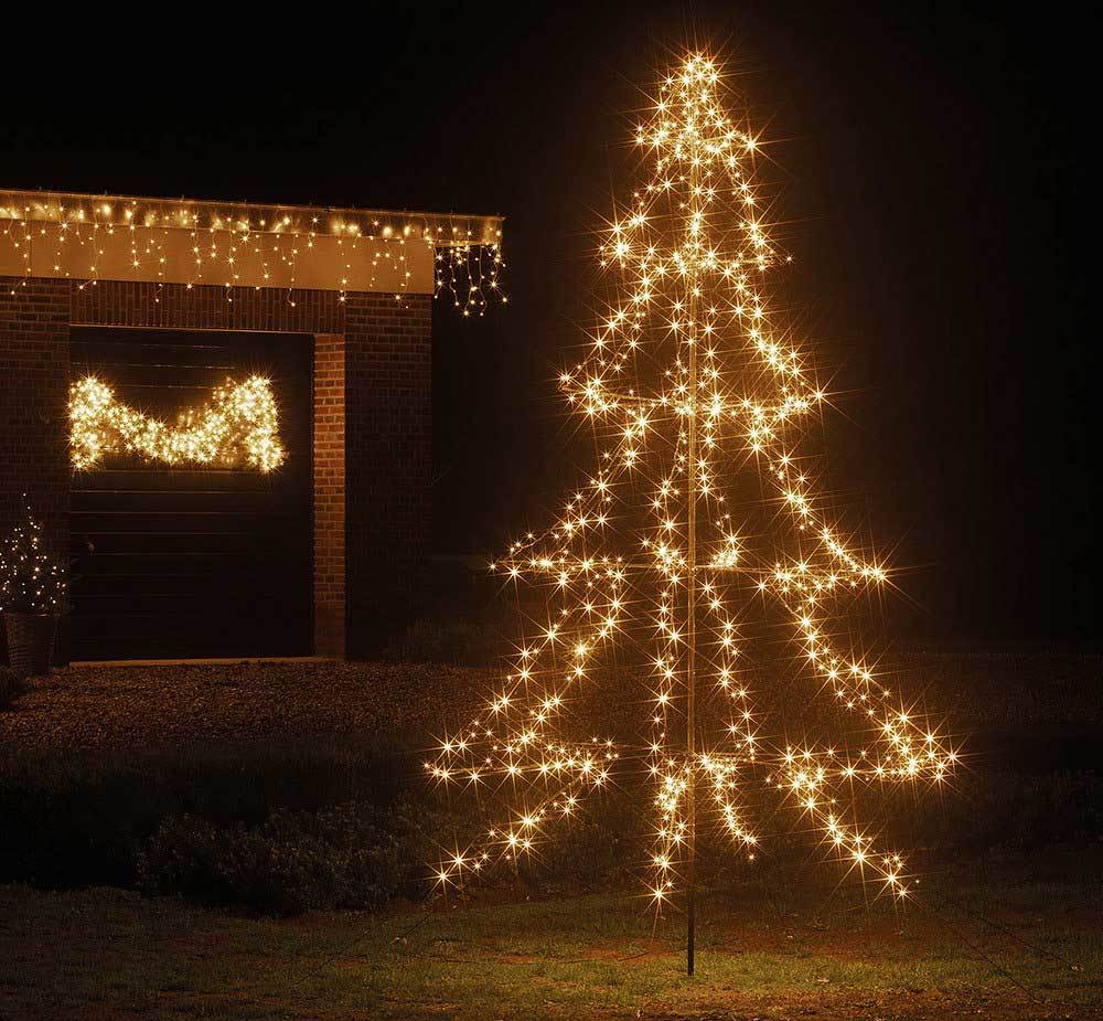 LED Lichterbaum Außen LED Weihnachtsbaum Warmweiß Schnellmontage