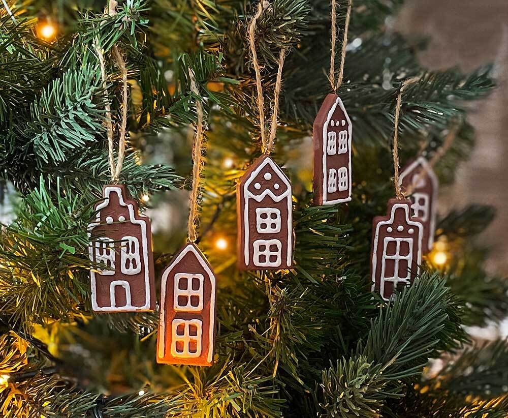 Christbaumschmuck Lebkuchen mit Zuckerguss 6-teilig Baumbehang Weihnachten