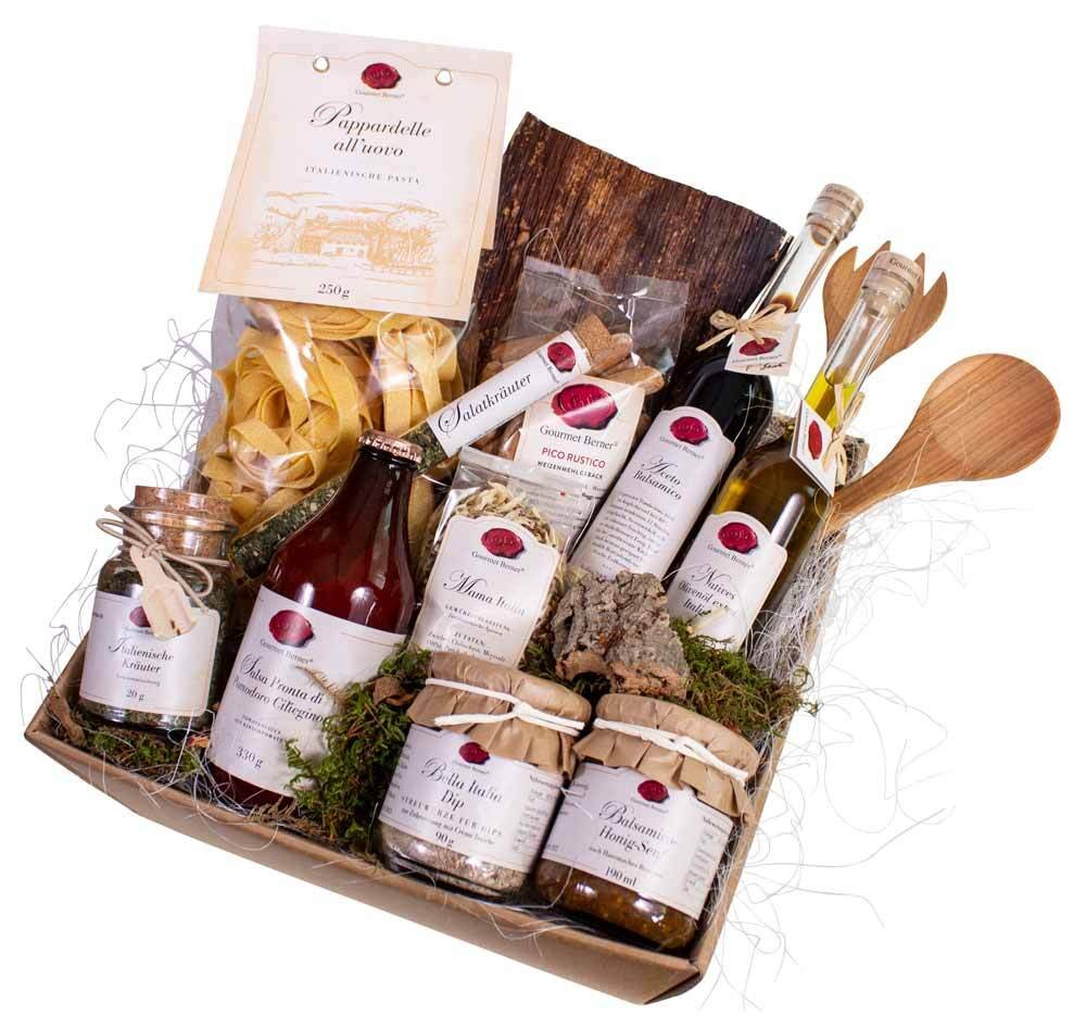 Gourmet Berner Geschenkbox Luxury Präsent Geschenkkorb mit Salatbesteck