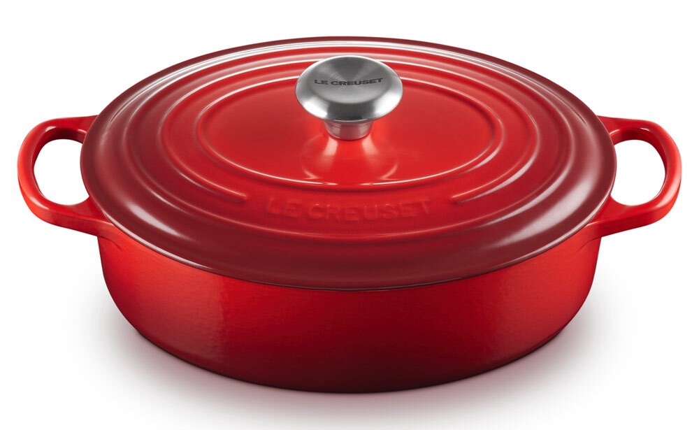 Le Creuset Gourmet-Bräter Signature Oval Guss Kirschrot 27cm günstig online kaufen