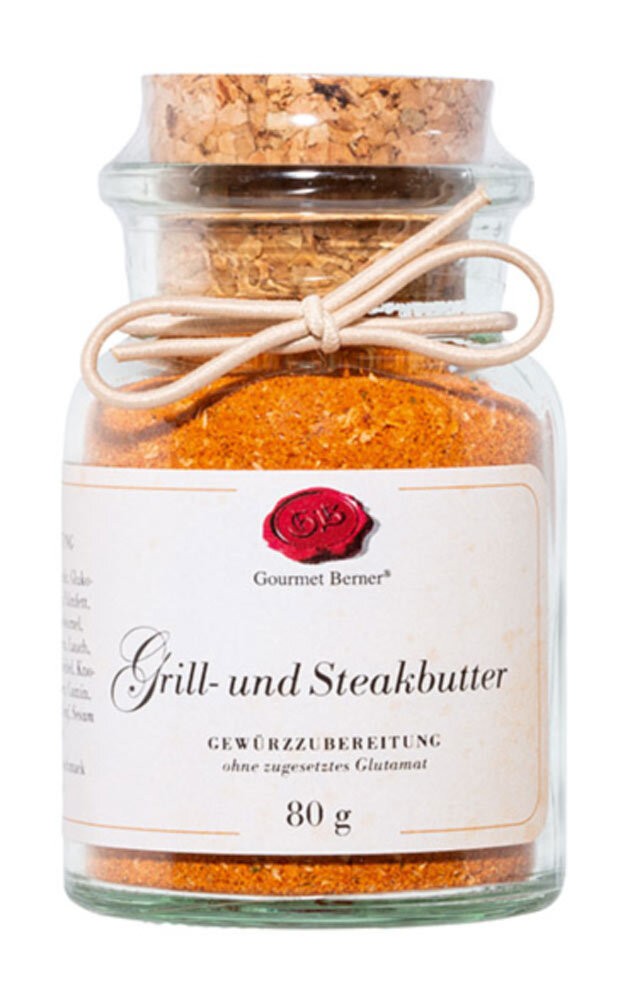 Gourmet Berner Grill & Steakbutter Gewürzmischung im Korkenglas 80g