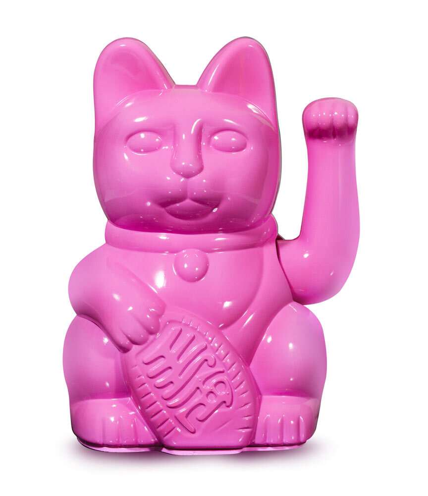 DONKEY Winkekatze Pink Glänzend Maneki Neko Miami Nights Glücksbringer ...