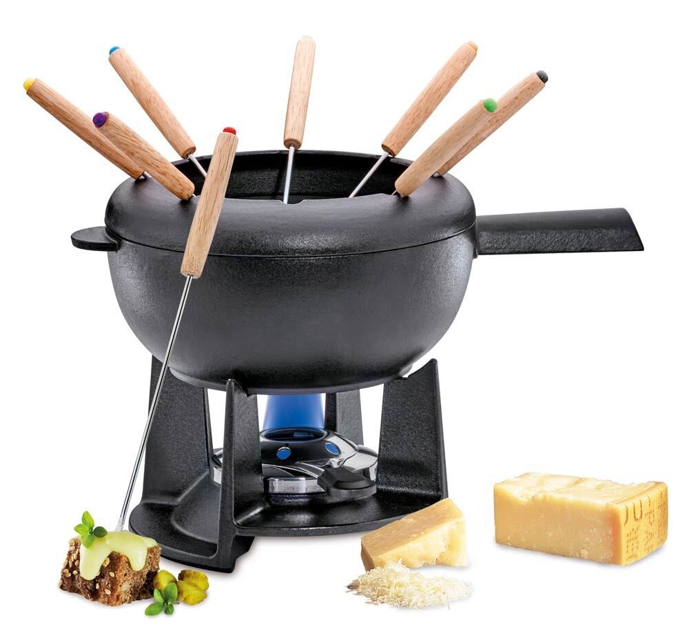 Spring Fondue-Set SAAS-FEE Gusseisen Schwarz Matt 20 cm günstig online kaufen